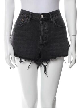 AGOLDE Black High-Rise Distressed Shorts – Size 28 (M)